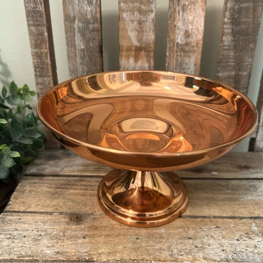 Vintage Coppercraft Guild Copper Pedestal Bowl Compote Candy Dish